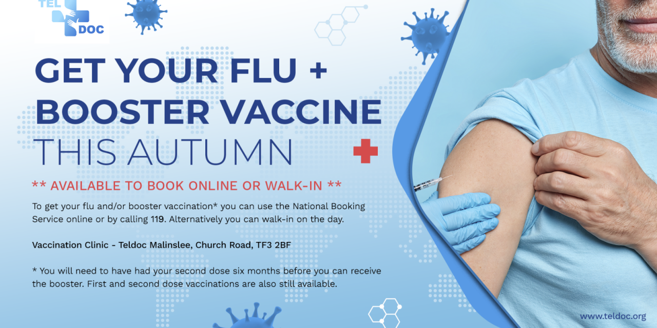 Get Your Flu and Booster Vaccination This Autumn…
