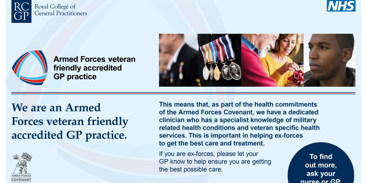 We Are An Armed Forces Veteran Friendly Accredited Practice