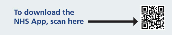 To download the NHS app, scan here